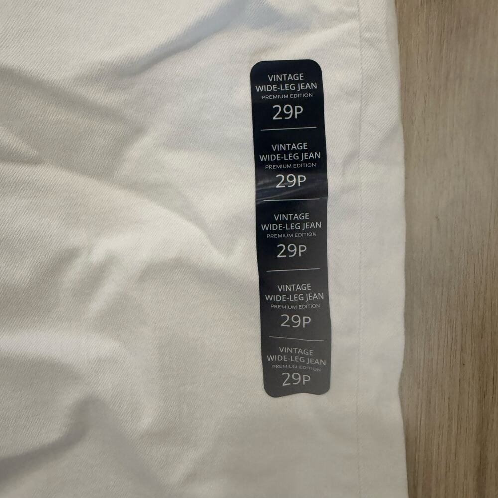 NWT J.Crew Factory Premium Edition Vintage Wide Leg Jean in White 29P Petite - Picture 7 of 7